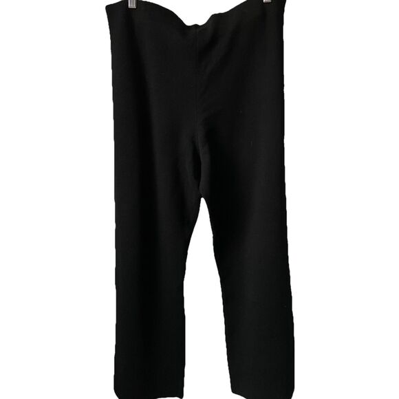 Cos Black Milano Knit Pants Trousers SZ Large Wool Blend Pull On Career Wear - Picture 3 of 4